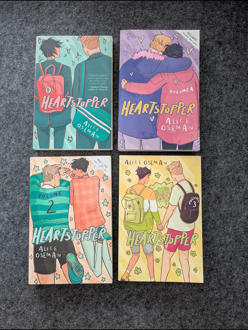 RARE Heartstopper Volumes 1-4 by Alice Oseman - Colorful Graphic Novel Book Set